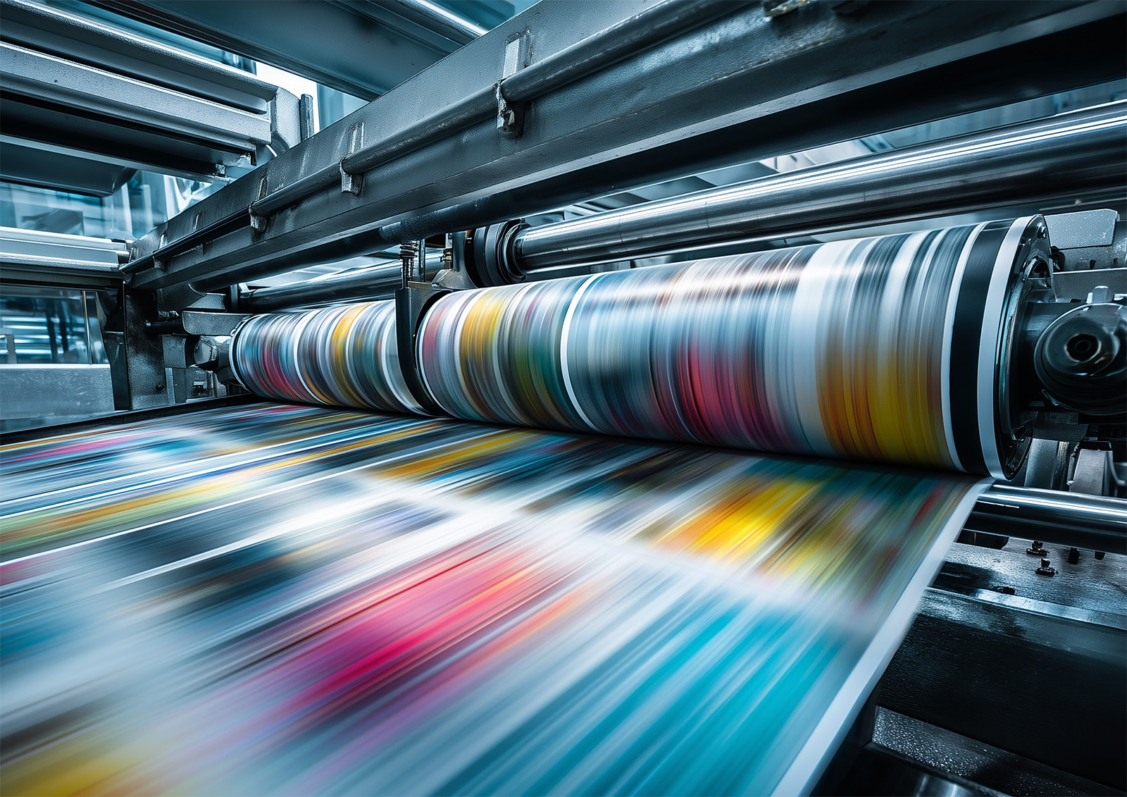Moderne Druckmaschine in der Verpackungsproduktion